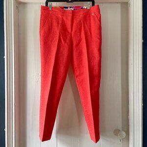 Trina Turk Sz 8 Coral Textured Ankle Pants Stretch Great Condition Resort Career